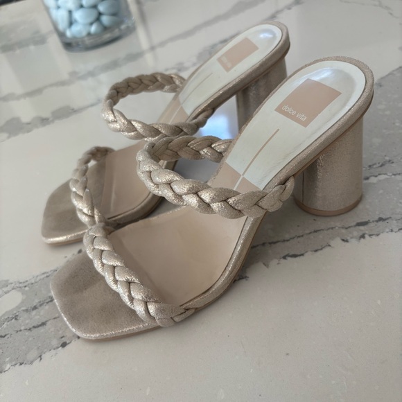 Dolce Vita Women's Braided Heels/Mule - Gold - Picture 1 of 7